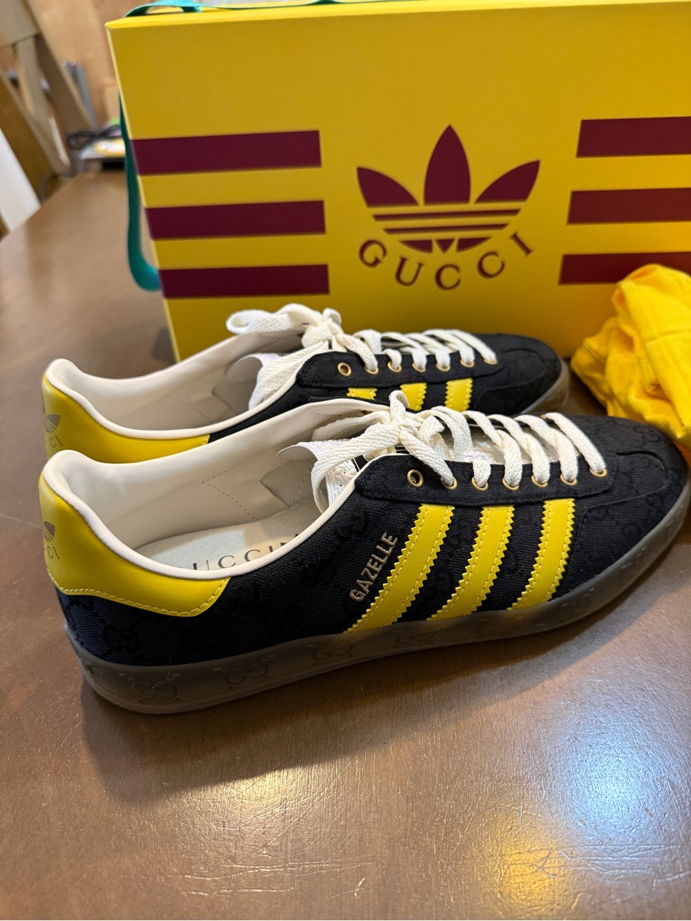 Gucci x Adidas Men’s G M Gazelle Sneakers - Picture 6 of 7